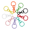 PandaHall 18pcs 9 Colors Keychain Clasp, Baking Painted Alloy Swivel Keychain Clasp with Iron Rings for Keyring Crafts Making