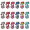 30Pcs 6 Styles Printed Alloy Pendants, Lead Free & Cadmium Free & Nickel Free, Cat Charm, Golden, Mixed Color, 26x17x2mm, Hole: 2mm, 5pcs/style