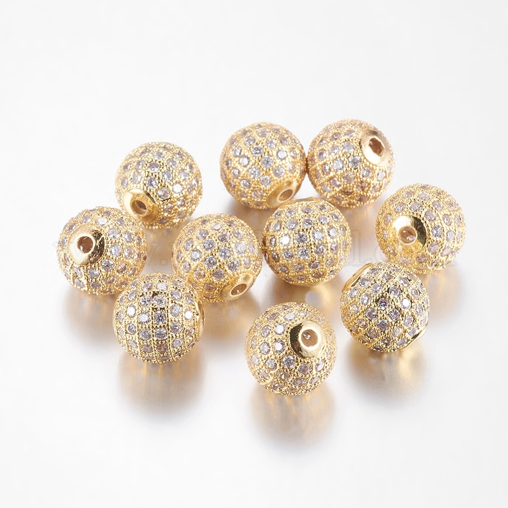 Wholesale Brass Cubic Zirconia Beads - Pandahall.com