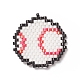 手作り織機模様ミユキシードビーズ  スポーツテーマのペンダント  野球の模様  24x23x1.8mm  穴：0.7mm PALLOY-MZ00066-02-1
