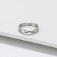 925 anillo cruzado de plata de ley con baño de rodio RJEW-C064-33C-P-3