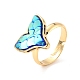 (vendita di fabbrica di feste di gioielli) anello di barretta regolabile in resina a coda di pesce sirena RJEW-C009-01B-02-3