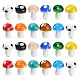 55Pcs 11 Colors Mushroom Handmade Lampwork Beads LAMP-CJ0001-47-1