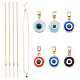 Arricraft 6 pièces 6 couleurs résine mauvais œil pendentif colliers sertis de chaînes de câbles en fer NJEW-AR0001-04-1