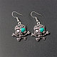 Pirate Style Skull Alloy Turquoise Jewelry Sets SJEW-N0001-024-8