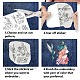4 Sheets 11.6x8.2 Inch Stick and Stitch Embroidery Patterns DIY-WH0455-049-3