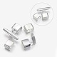 Silver Color Plated Brass T Bar Hook Clasps X-KK-H271-S-2