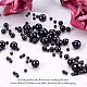 PandaHall 1 Set Imitation Pearl Acrylic Beads with No Hole Round Finding Beads Black Loose Charms for Jewelry Making 8x2cm OACR-PH0001-05B-3