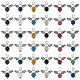 48 Uds. Colgantes teñidos de roca de lava natural de 12 colores PALLOY-AB00121-1