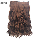 3/4つの完全なヘッドカーリーウェーブクリップ  女性のための人工毛延長ヘアピース  耐熱高温繊維  長い＆縮毛  ダークブラウン  19.6~21.6インチ（50~55cm） OHAR-G006-B02-1