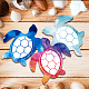 Benecreat 3 pezzo di ritagli in legno di tartaruga marina HJEW-WH0070-002-3