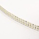2 Row Golden Aluminum Studded Faux Suede Cord LW-D005-13G-2