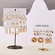 17 Pairs 17 Style Ring & Triangle & Round & Heart Stud Earrings with Resin Pearl EJEW-SZ0001-62-2