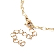 Realizzazione di braccialetti a catena a maglie con perline fatti a mano in ottone e morganite naturale AJEW-JB01150-39-3