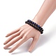 Round Stone Beads Stretch Bracelets Set BJEW-JB07257-03-3