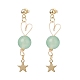 7 paires de boucles d'oreilles pendantes en perles de pierres précieuses mélangées naturelles de style 7 EJEW-JE05058-3
