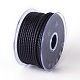 編み紐  革のアクセサリーコード  ジュエリーDIY製版材料  ブラック  3mm  約5.46ヤード（5m）/ロール WL-I003-3mm-D-05-2