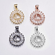 Long-Lasting Plated & Rack Plating Brass Micro Pave Cubic Zirconia Letter Pendants ZIRC-A007-03L-1