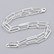 Brass Flat Oval Paperclip Chain Necklace Making MAK-S072-07A-S-2