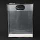 長方形の透明なビニール袋  ハンドル付き  買い物の為  工芸  贈り物  ブラック  40x30cm  10個/袋 ABAG-M002-04F-1