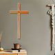 Croix murale en bois nbeads AJEW-WH0041-40-5