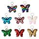 8 llavero con colgante de mariposa de lentejuelas reflectantes de 8 colores. KEYC-TA0001-19-1