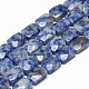 Fili di perle di diaspro macchia blu naturale G-T072-06-1