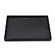 木製のアクセサリープレゼンテーションボックス  布で覆わ  ブラック  35x24x3cm ODIS-N021-05A-3