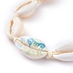 Bracelets de perles tressées ajustables avec coquille de cauris BJEW-JB05154-01-3