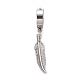Stainless Steel Feather Dangle Hoop Earrings EJEW-G286-08P-2
