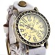 女性の編組革クォーツ腕時計  合金の腕時計ヘッド付き  ミックスカラー  245x20mm WACH-O007-02-3