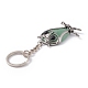 Porte-clés pendentif hibou en aventurine verte naturelle KEYC-G056-01AS-03-4