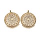 Filigree Flat Round Tibetan Style Alloy Chandelier Components Links PALLOY-I116-15AG-1