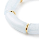 Acrylic Tube Beaded Stretch Bracelets BJEW-JB07774-04-4