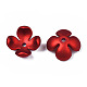 ゴム引きスタイルの不透明なアクリルビーズキャップ  4花びら  花  暗赤色  16.2x14.3x6.9mm  穴：1.9mm ACRP-T010-03-3