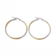 Two Tone 201 Stainless Steel Hoop Earrings with 304 Stainless Steel Pins for Women EJEW-B016-03C-1