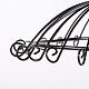 花の鉄のピアスディスプレイスタンドと傘  ガンメタ色  31x20x20cm EDIS-N005-01-3