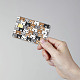 長方形のPVCプラスチック防水カードステッカー  銀行カードの装飾用の粘着カードスキン  クマ  186.3x137.3mm DIY-WH0432-102-5