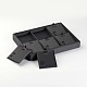 木製のネックレスプレゼンテーションボックス  PUレザーで覆われた  ブラック  18x25x3.2cm NDIS-O007-01-2