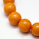Buddhist Jewelry Beaded Findings Resin Imitation Blood Beeswax Round Bead Strands RESI-L002-8mm-G04-2