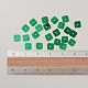 オーナメントアクセサリープラスチック製スパンコール/スパンコールビーズ  正方形  グリーン  5x5x0.1mm  穴：1.4mm PVC-E001-08-YD01-3