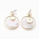 Boucles d'oreilles coquille blanche EJEW-P163-A01-2