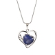 Ожерелья с подвесками в форме сердца и полыми натуральными драгоценными камнями NJEW-JN04594-4