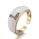 Brass Micro Pave Clear Cubic Zirconia Cuff Rings RJEW-H538-03G-L-3