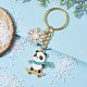 Snowflake & Panda Alloy Enamel Pendant Keychains KEYC-JKC00630-03-3
