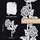 GORGECRAFT 5 Yards Lace Applique Trim 3.2 Inch White Flower Embroidery Lace Edge Trimmings Floral Embroidered Applique Ribbon for DIY Sewing Crafts Wedding Bridal Dress Embellishment Party Decoration SRIB-GF0001-21B-2