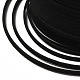 フラットスエード調コード  フェイクレース  DIY手作り工芸品用  ブラック  2.5x1.2mm  100ヤード/ロール LW-C001-01A-3