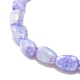 Braccialetto elastico per donna con perline a goccia in vetro imitazione gemma BJEW-JB07421-5