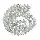 Electroplate Transparent Glass Beads Strands EGLA-N002-39-C04-2
