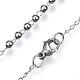 304 Stainless Steel Rosary Bead Necklaces NJEW-D285-40P-3